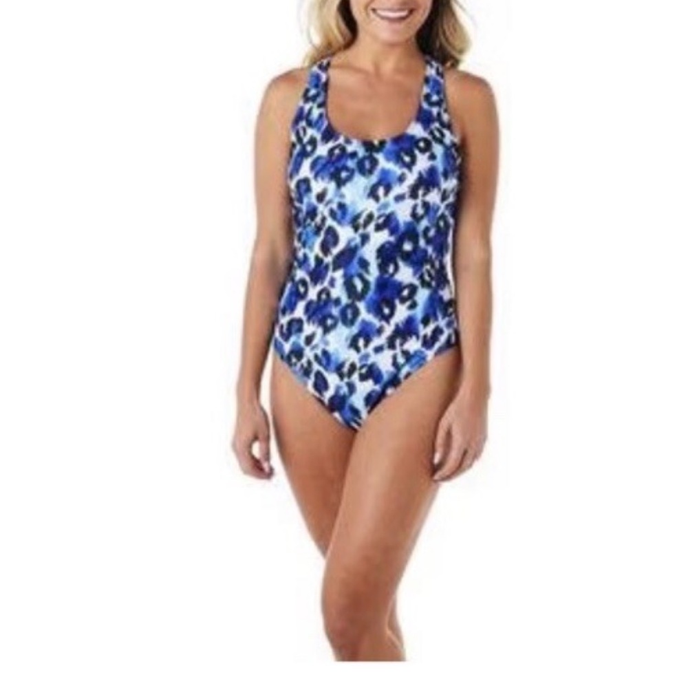 Nicole Miller racer back one piece Swimsuit! Size Large NWT
